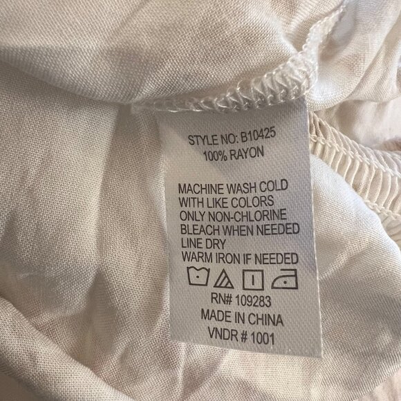 Ocean Drive Mini Dress S Leaf Print Tie Front Tan Cream Pink Tiered Size Small - Picture 9 of 9